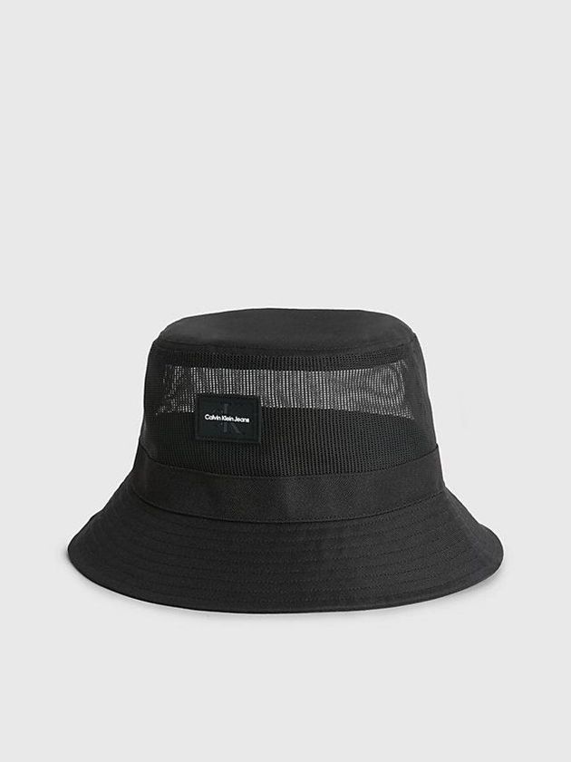 Black Calvin Klein Recycled Drawstring Bucket Men Cap | VSUG-96528