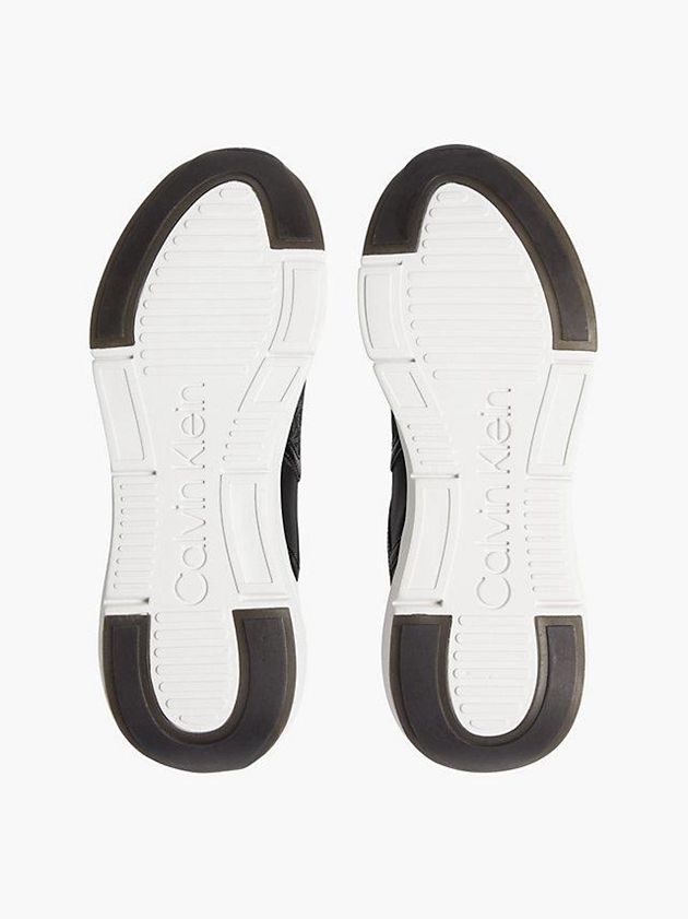 Black Calvin Klein Recycled Faux Leather Women Sneakers | WBZR-72098