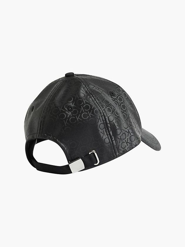 Black Calvin Klein Recycled Faux Leather Men Cap | UVYF-31926