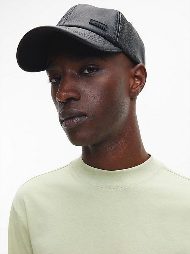 Black Calvin Klein Recycled Faux Leather Men Cap | UVYF-31926