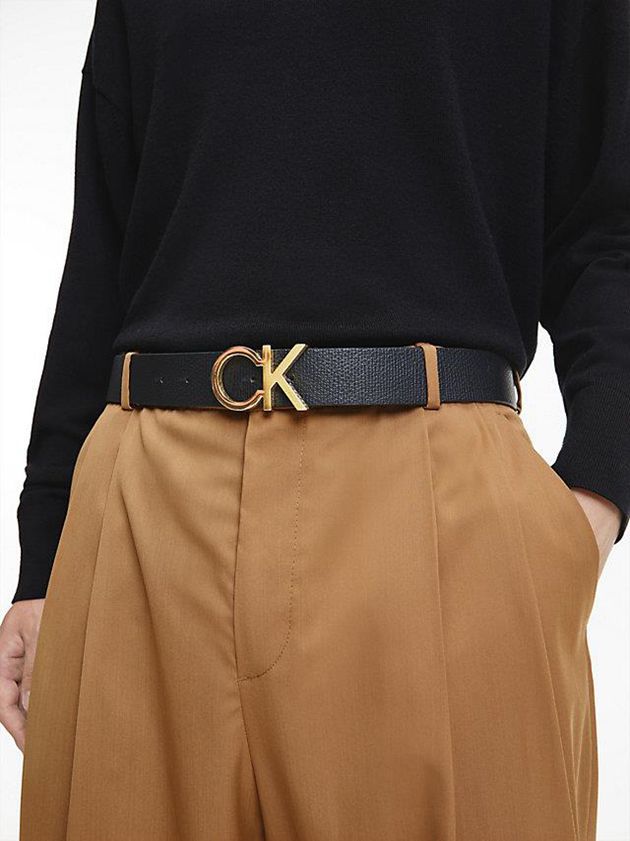 Black Calvin Klein Recycled Faux Leather Men Belt | XLMU-79640