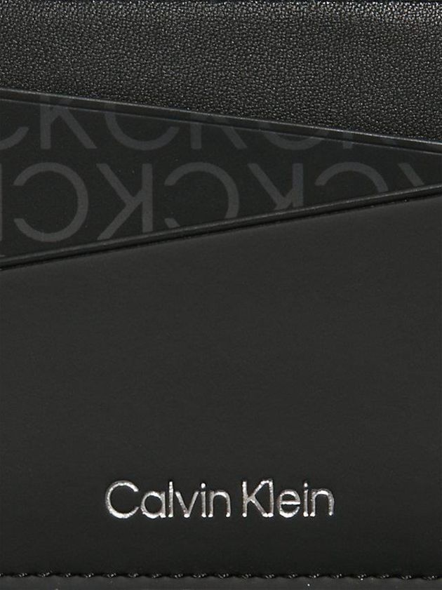 Black Calvin Klein Recycled Faux Leather Men Cardholders | FNVD-57029