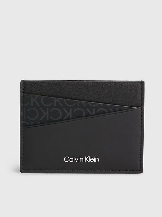 Black Calvin Klein Recycled Faux Leather Men Cardholders | FNVD-57029