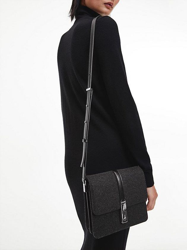 Black Calvin Klein Recycled Felt Crossbody Women Bags | ZYJH-46031