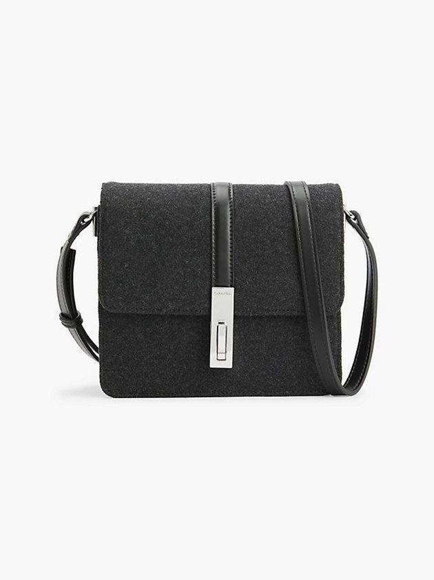 Black Calvin Klein Recycled Felt Crossbody Women Bags | ZYJH-46031