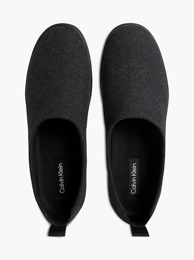 Black Calvin Klein Recycled Felt Men Slippers | SBVE-23814