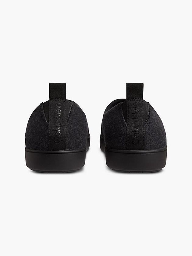 Black Calvin Klein Recycled Felt Men Slippers | SBVE-23814