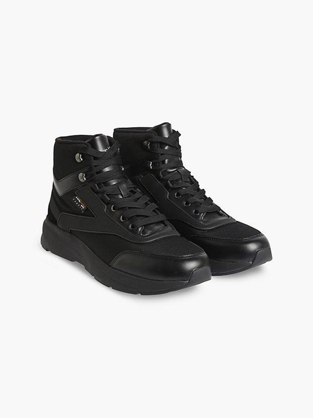 Black Calvin Klein Recycled High-Top Men Sneakers | CZGL-49836