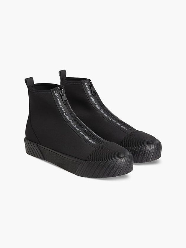 Black Calvin Klein Recycled High-Top Men Sneakers | UJVK-07235