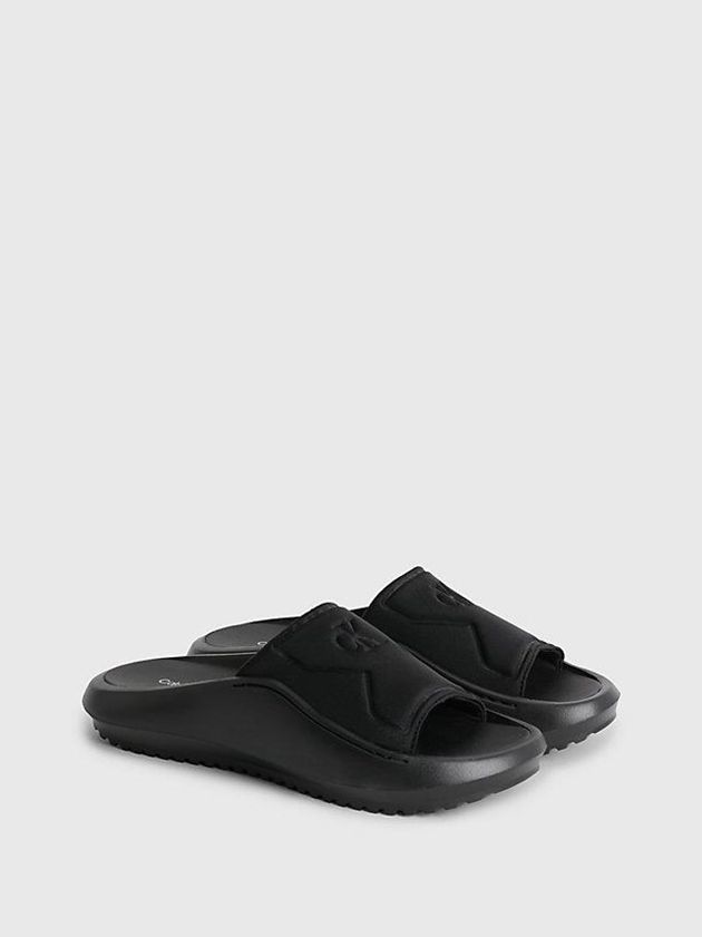Black Calvin Klein Recycled Hybrid Sliders Women Slippers | TCRX-76241