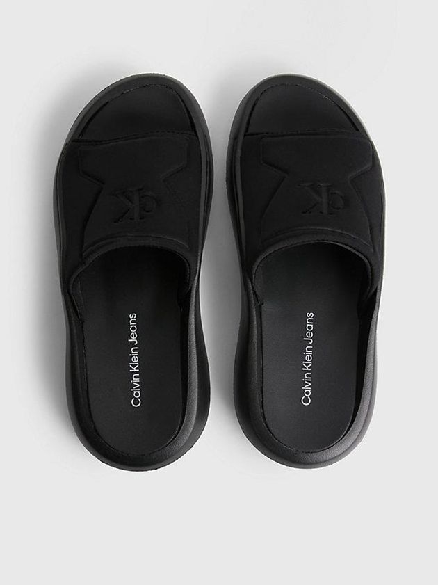 Black Calvin Klein Recycled Hybrid Sliders Women Slippers | TCRX-76241