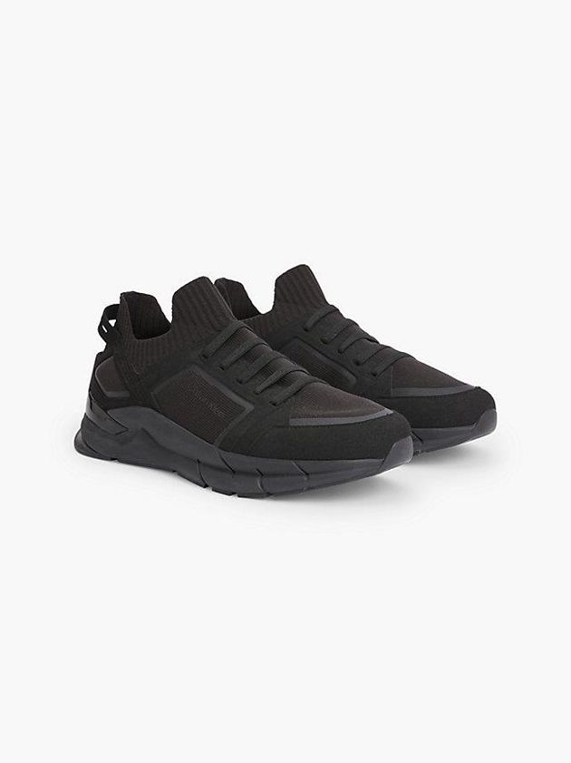 Black Calvin Klein Recycled Knit Men Sneakers | GCKO-14867