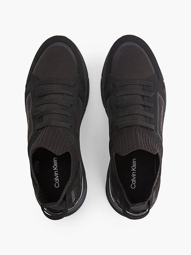 Black Calvin Klein Recycled Knit Men Sneakers | GCKO-14867