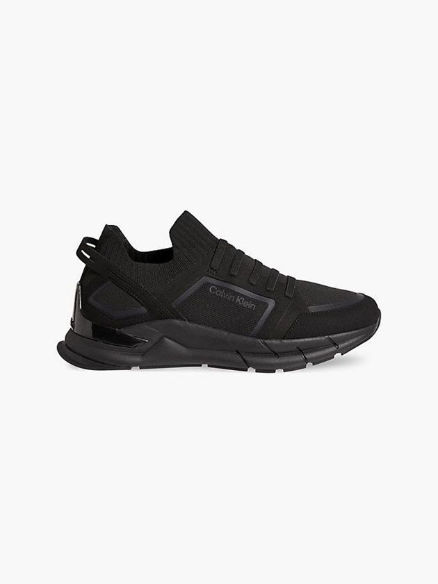 Black Calvin Klein Recycled Knit Men Sneakers | GCKO-14867