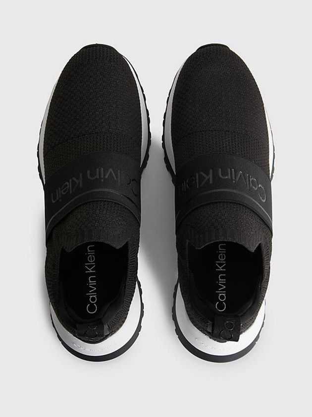 Black Calvin Klein Recycled Knit Slip-On Women Sneakers | LKPB-70465