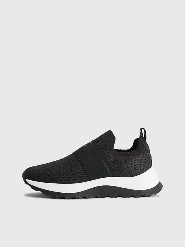 Black Calvin Klein Recycled Knit Slip-On Women Sneakers | LKPB-70465