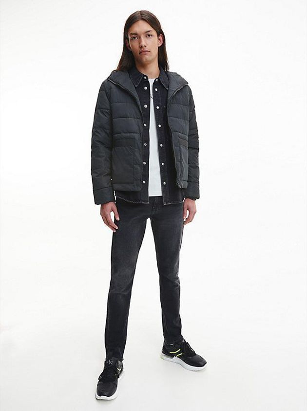 Black Calvin Klein Recycled Lightweight Puffer Men Jacket | JMWY-91345