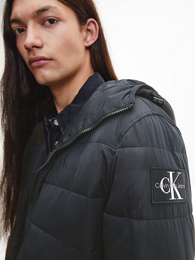 Black Calvin Klein Recycled Lightweight Puffer Men Jacket | JMWY-91345