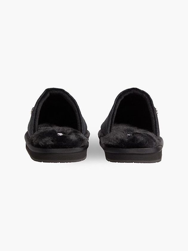 Black Calvin Klein Recycled Logo Jacquard Women Slippers | CJLP-81753