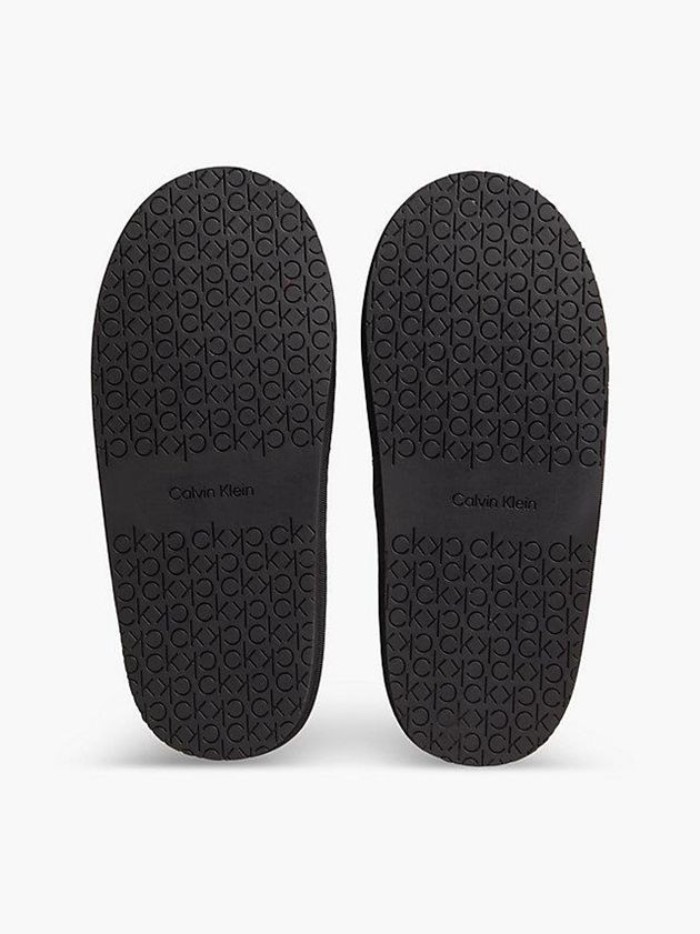 Black Calvin Klein Recycled Logo Jacquard Women Slippers | CJLP-81753