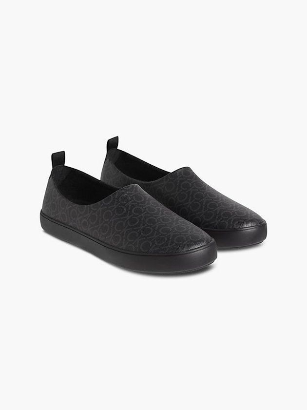 Black Calvin Klein Recycled Logo Men Slippers | JMZC-74263