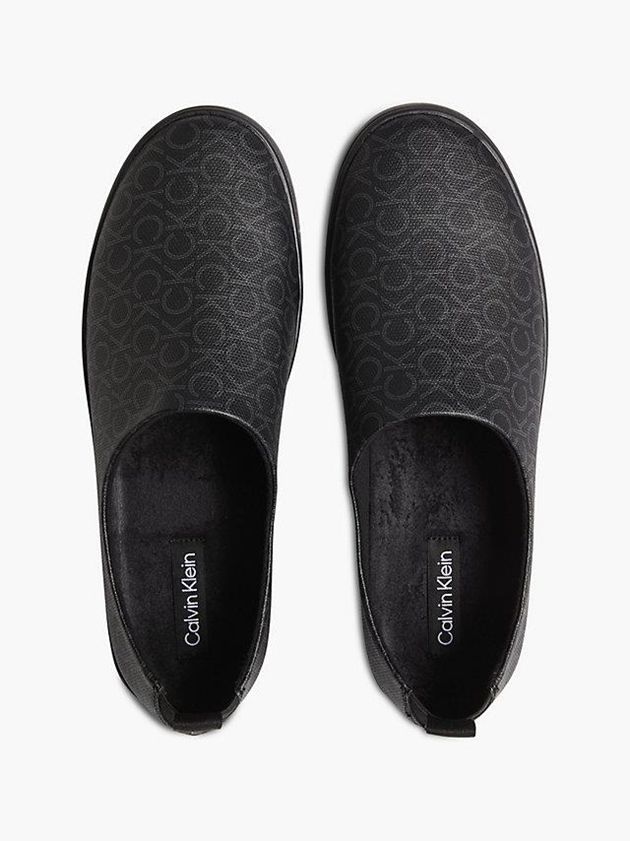 Black Calvin Klein Recycled Logo Men Slippers | JMZC-74263