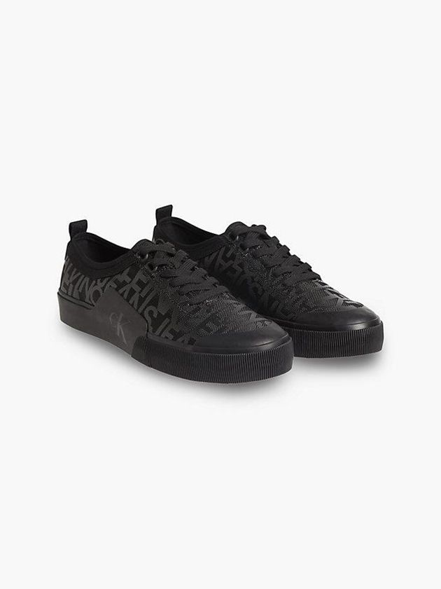 Black Calvin Klein Recycled Logo Men Sneakers | HNDT-81439
