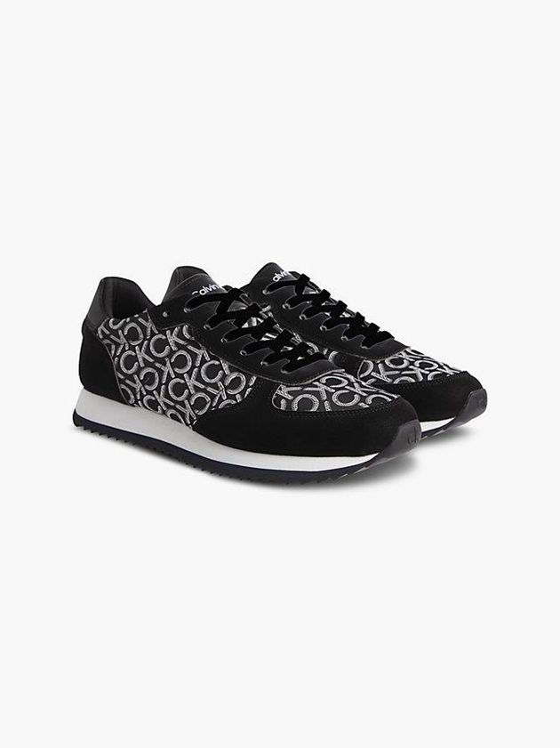Black Calvin Klein Recycled Logo Men Sneakers | PQHY-95132