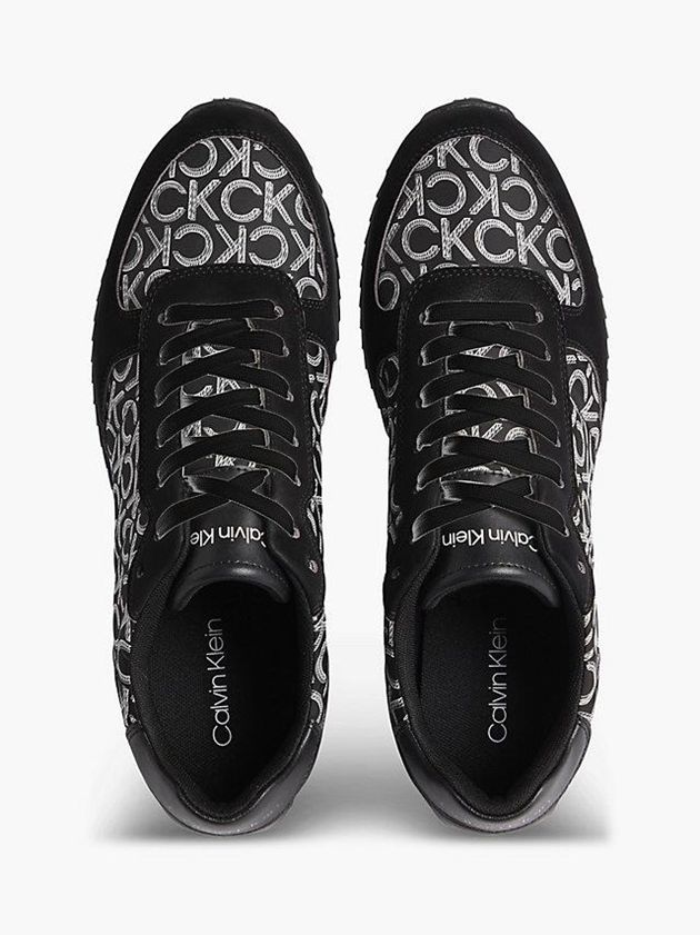 Black Calvin Klein Recycled Logo Men Sneakers | PQHY-95132