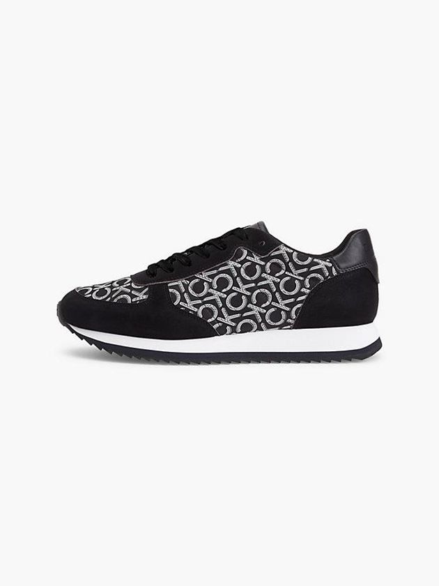 Black Calvin Klein Recycled Logo Men Sneakers | PQHY-95132