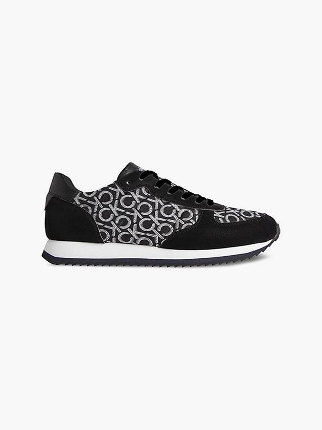 Black Calvin Klein Recycled Logo Men Sneakers | PQHY-95132