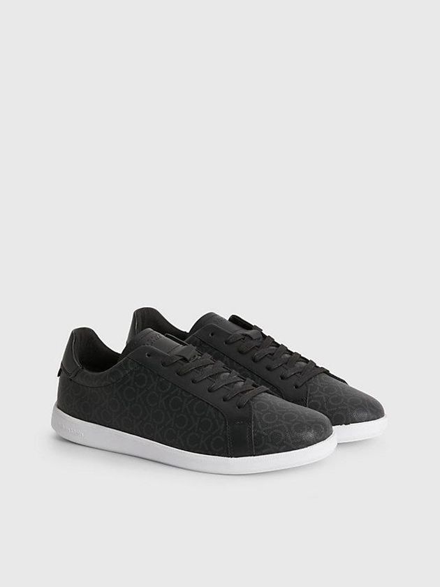 Black Calvin Klein Recycled Logo Men Sneakers | KCNJ-13407