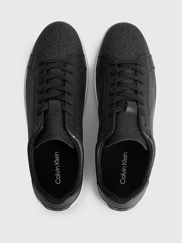 Black Calvin Klein Recycled Logo Men Sneakers | KCNJ-13407