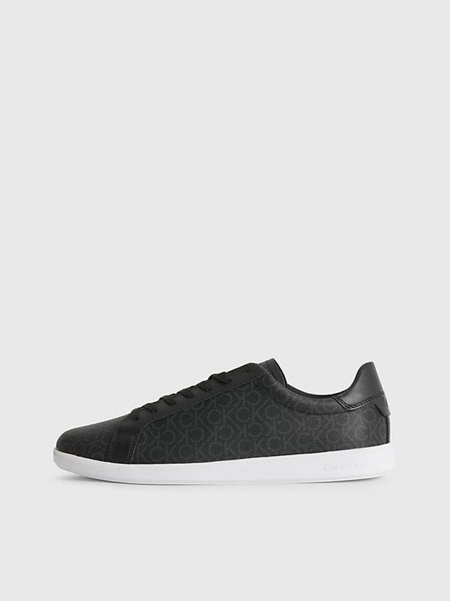Black Calvin Klein Recycled Logo Men Sneakers | KCNJ-13407