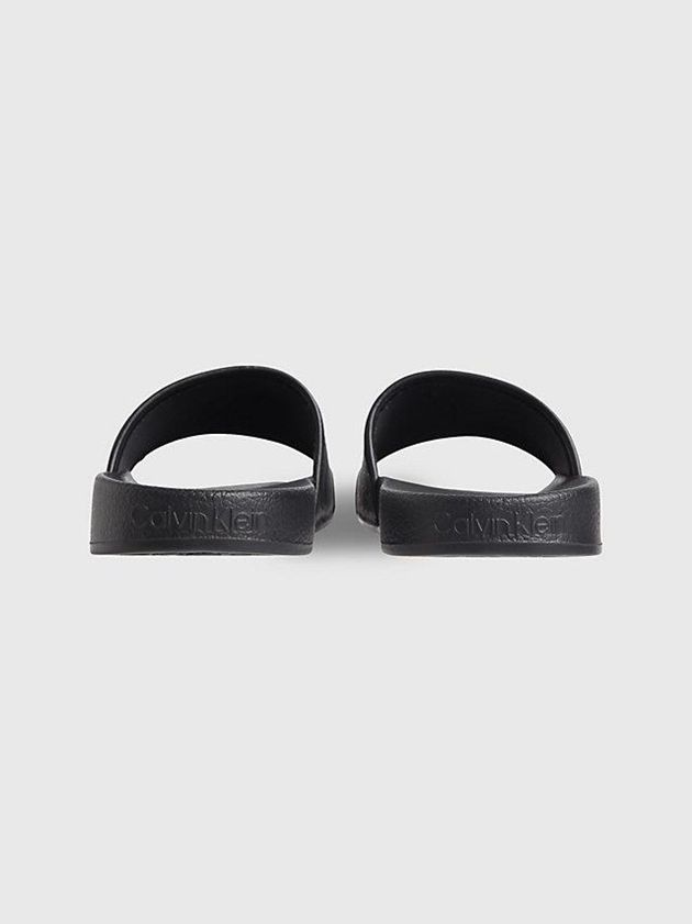 Black Calvin Klein Recycled Logo Sliders Men Slippers | GZMX-01349