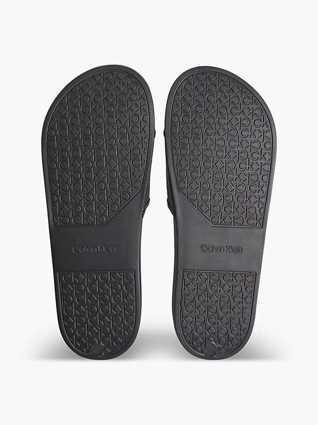 Black Calvin Klein Recycled Logo Sliders Men Slippers | GZMX-01349