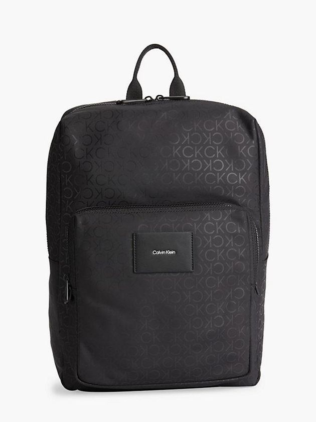 Black Calvin Klein Recycled Logo Square Men Backpack | PWTS-90132