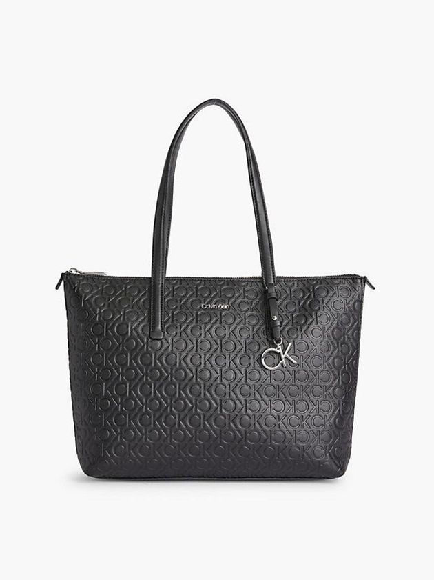Black Calvin Klein Recycled Logo Tote Women Bags | DVEF-35078