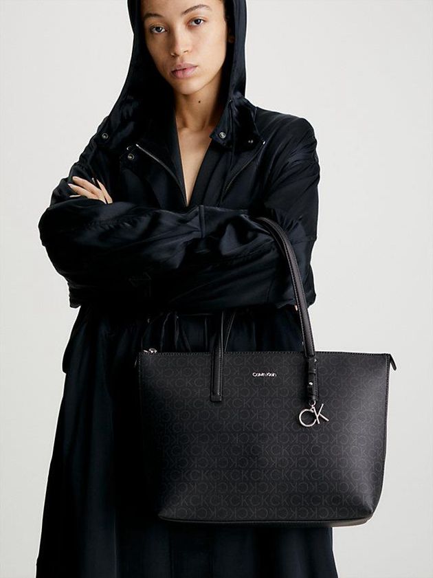 Black Calvin Klein Recycled Logo Tote Women Bags | HGML-46791