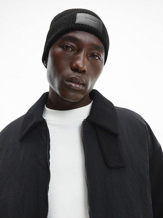 Black Calvin Klein Recycled Men Beanie | QDKC-39461