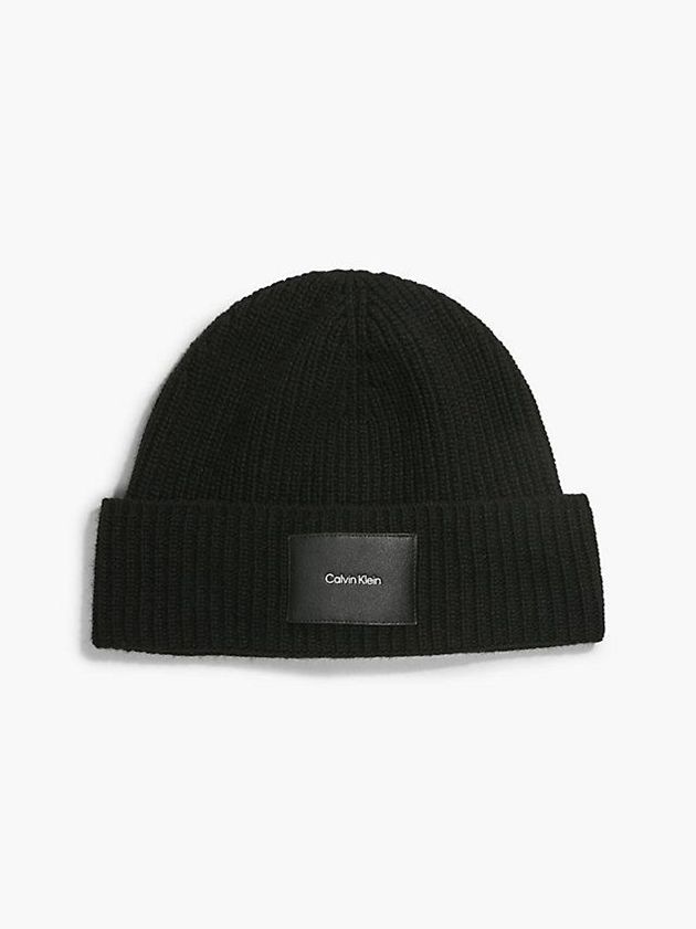 Black Calvin Klein Recycled Men Beanie | QDKC-39461
