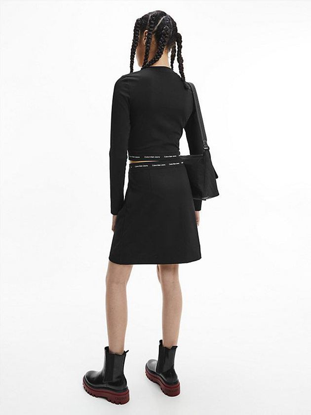 Black Calvin Klein Recycled Milano Jersey Long Sleeve Women Top | CIYQ-27045