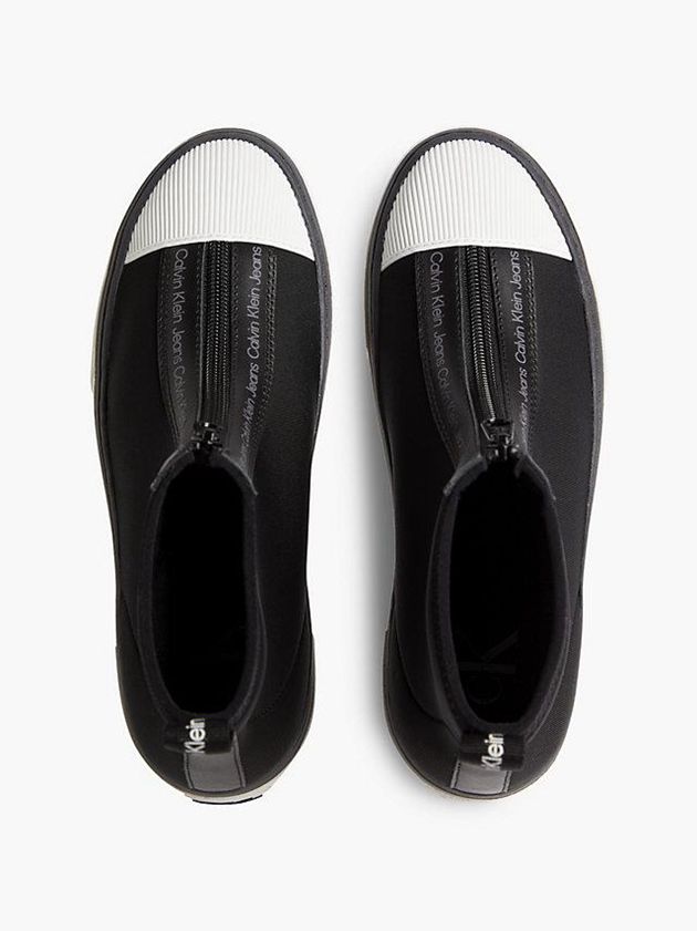 Black Calvin Klein Recycled Neoprene High-Top Women Sneakers | CWLF-02514