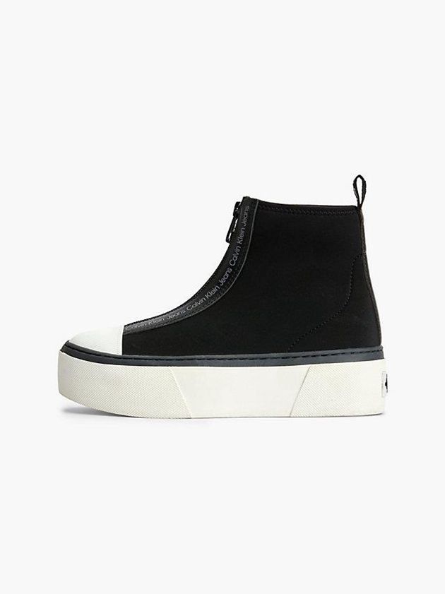 Black Calvin Klein Recycled Neoprene High-Top Women Sneakers | CWLF-02514
