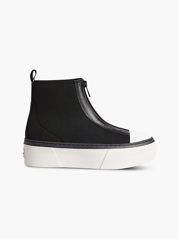 Black Calvin Klein Recycled Neoprene High-Top Women Sneakers | CWLF-02514