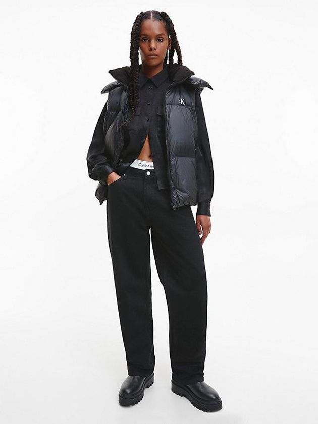 Black Calvin Klein Recycled Nylon Down Women Vest | HKAV-48576