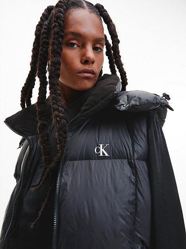 Black Calvin Klein Recycled Nylon Down Women Vest | HKAV-48576