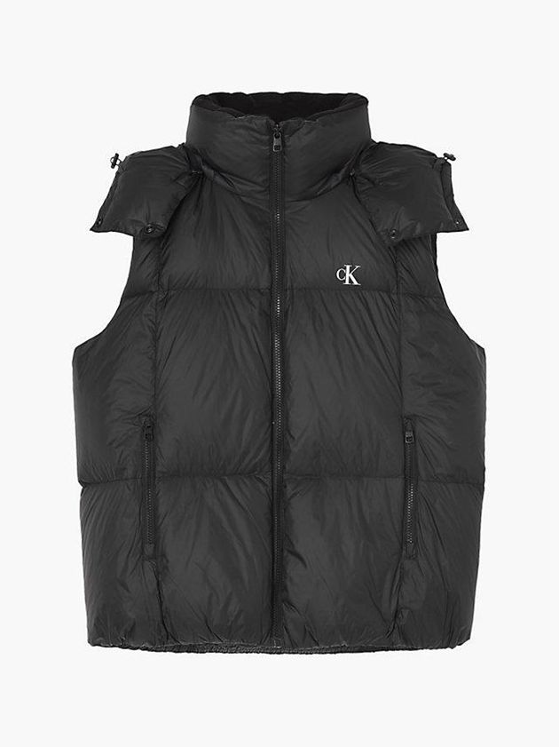 Black Calvin Klein Recycled Nylon Down Women Vest | HKAV-48576