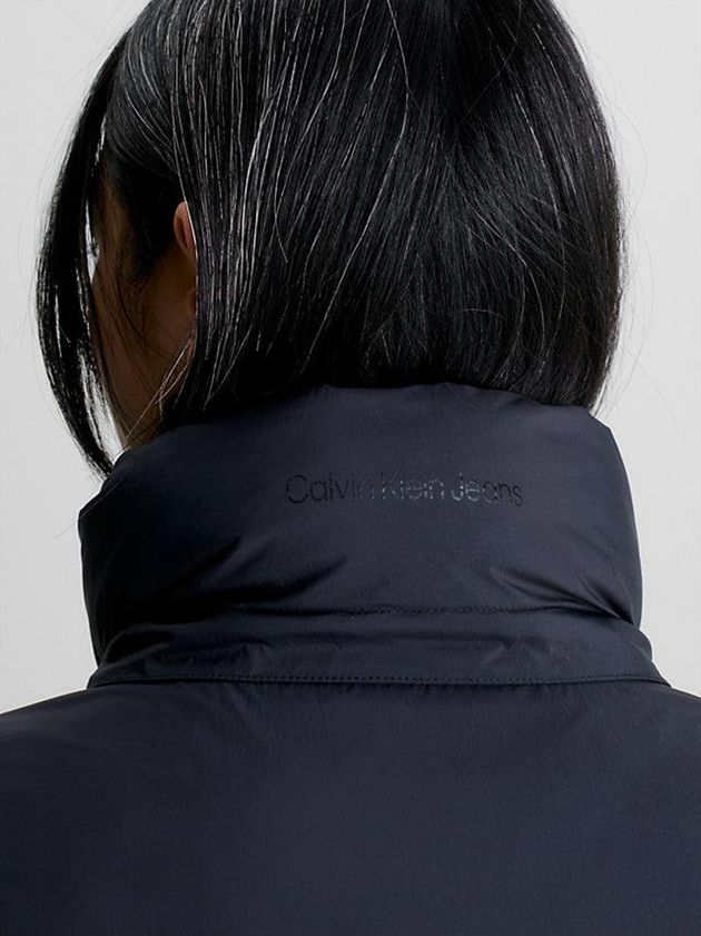 Black Calvin Klein Recycled Nylon Long Padded Women Vest | XFSZ-59263