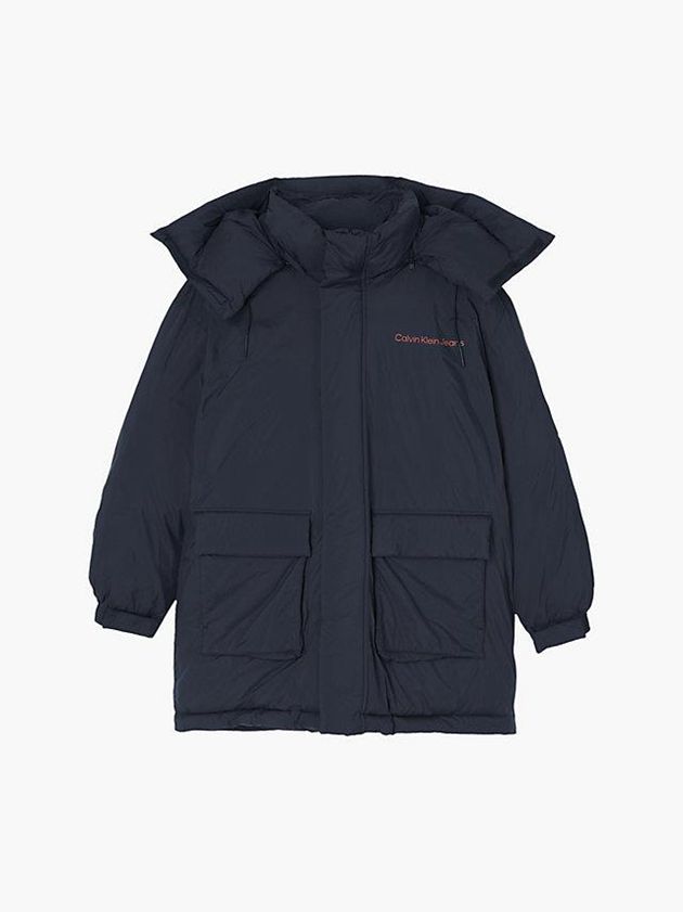 Black Calvin Klein Recycled Nylon Padded Parka Men Coat | NGWM-48016